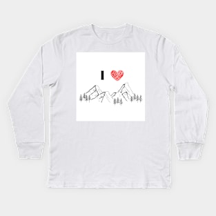 I Love Mountains Kids Long Sleeve T-Shirt